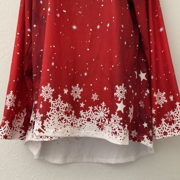 SNOWFLAKE HOLIDAY CHRISTMAS WOMEN'S TUNIC TOP XL LOOSE FIT - Picture 3 of 7